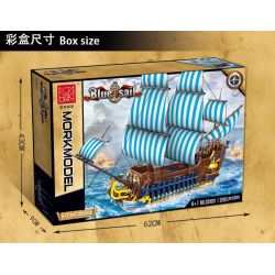 URGE 031011 non  TÀU CƯỚP BIỂN CÁNH BUỒM XANH bộ đồ chơi xếp lắp ráp ghép mô hình Pirates Of The Caribbean BLUESAIL Cướp Biển Vùng Caribe 3265 khối