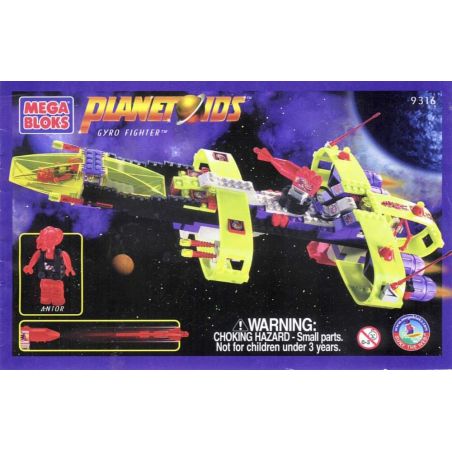 MEGA BLOKS 9316 non  VÕ SĨ GYRO bộ đồ chơi xếp lắp ráp ghép mô hình GYRO FIGHTER 300 khối