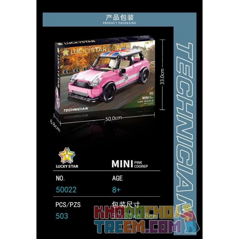 LUCKY STAR 50022 non  BMW MINI COOPER. bộ đồ chơi xếp lắp ráp ghép mô hình Speed Champions Racing Cars Đua Xe Công Thức 503 khối
