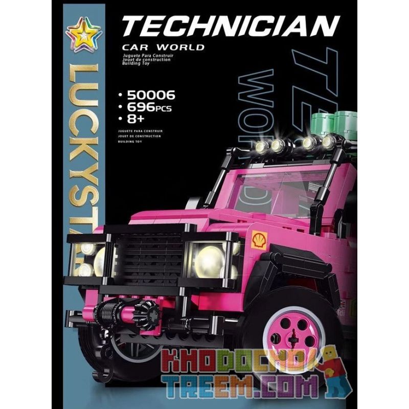 LUCKY STAR 50006 non  LUJI GUARD. bộ đồ chơi xếp lắp ráp ghép mô hình Speed Champions Racing Cars CAR WORLD LANDROVER DEFENDER Đua Xe Công Thức 696 khối