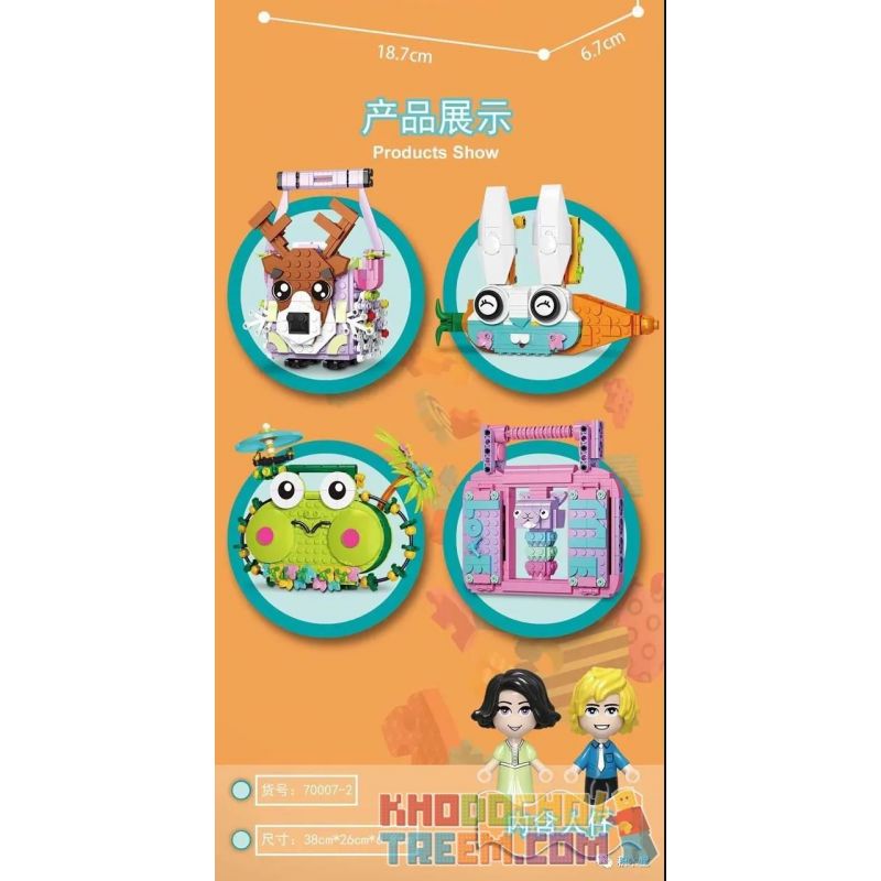 LUCKY STAR 70007-1 70007-2 70007-3 70007-4 SUPER 18K K117 non  CARRYBOX 4 MẪU bộ đồ chơi xếp lắp ráp ghép mô hình Creator Sáng Tạo 1192 khối