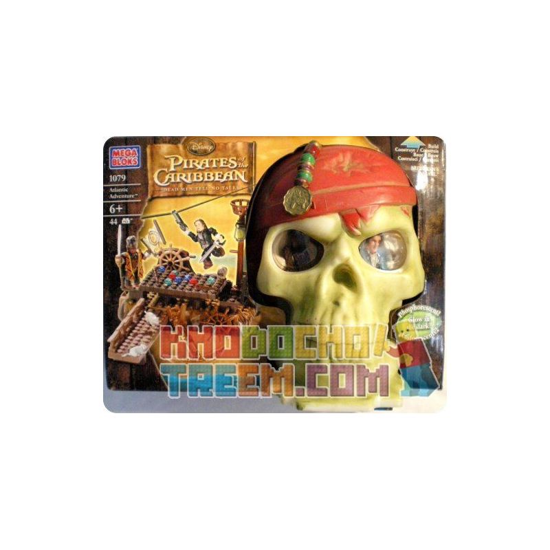 MEGA BLOKS 1079V non Lego CUỘC PHIÊU LƯU ĐẠI TÂY DƯƠNG bộ đồ chơi xếp lắp ráp ghép mô hình Pirates Of The Caribbean ATLANTIC ADVENTURE Cướp Biển Vùng Caribe 44 khối