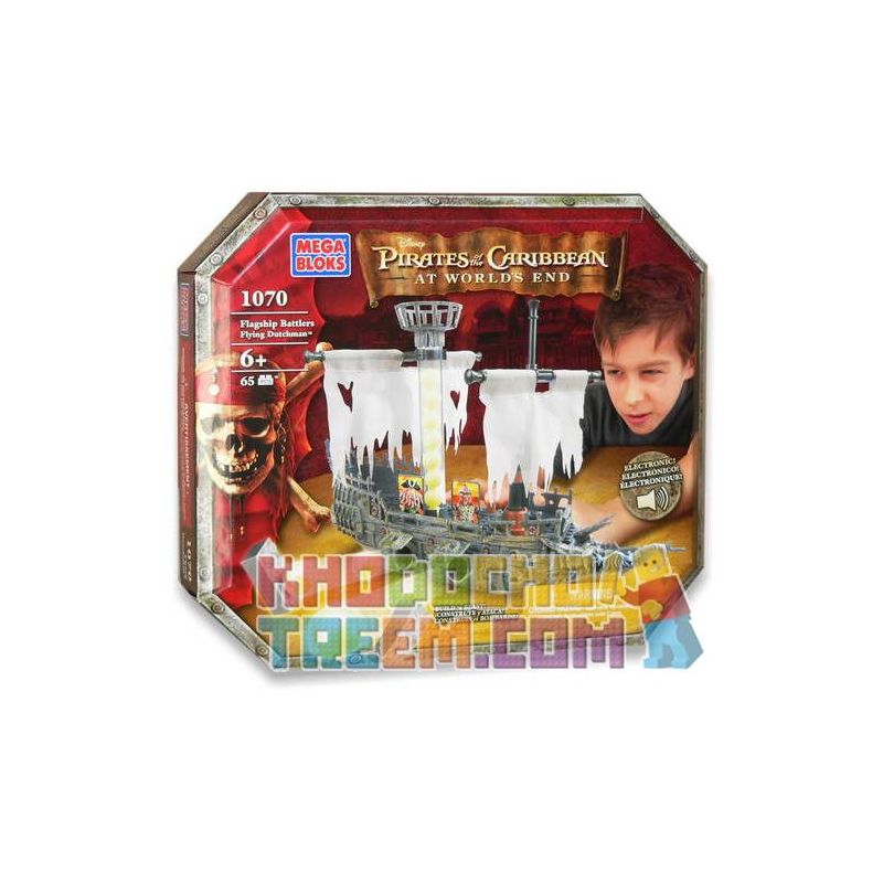 MEGA BLOKS 1070 non Lego FLAGSHIP BAY SỐ HÀ LAN bộ đồ chơi xếp lắp ráp ghép mô hình Pirates Of The Caribbean FLAGSHIP BATTLERS FLYING DUTCHMAN Cướp Biển Vùng Caribe 65 khối