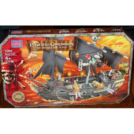 MEGA BLOKS 1066 non  NGỌC TRAI ĐEN bộ đồ chơi xếp lắp ráp ghép mô hình Pirates Of The Caribbean BLACK PEARL Cướp Biển Vùng Caribe 175 khối
