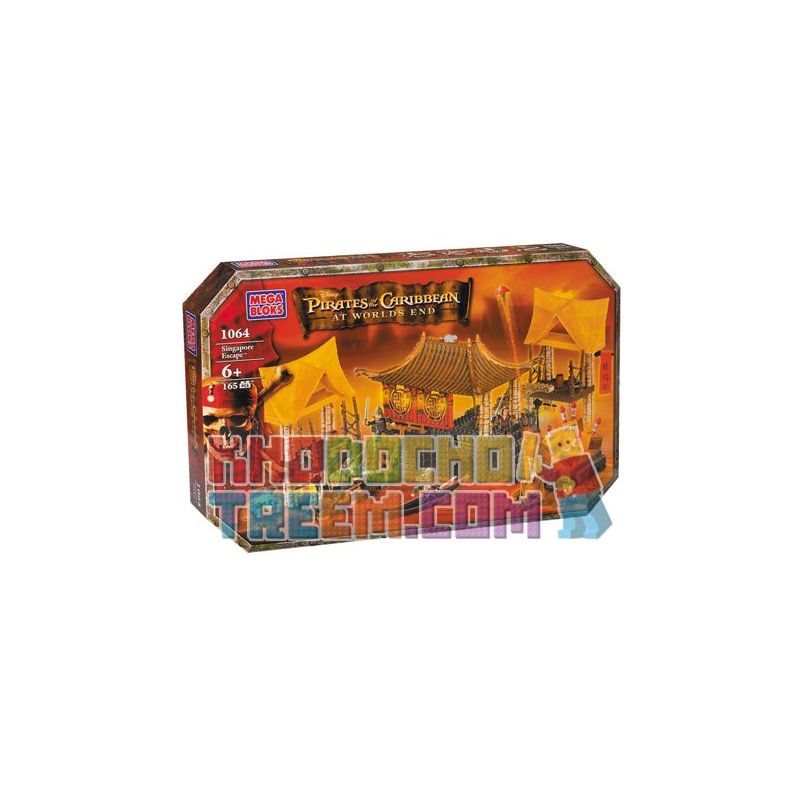 MEGA BLOKS 1064 non Lego TRỐN SINGAPORE bộ đồ chơi xếp lắp ráp ghép mô hình Pirates Of The Caribbean SINGAPORE ESCAPE Cướp Biển Vùng Caribe 165 khối