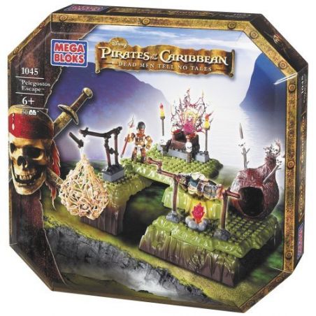 MEGA BLOKS 1045 non  ĐẢO ĂN THỊT NGƯỜI bộ đồ chơi xếp lắp ráp ghép mô hình Pirates Of The Caribbean PESTOS ESCAPE Cướp Biển Vùng Caribe 50 khối