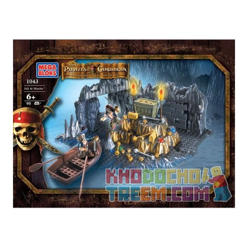 MEGA BLOKS 1043 non Lego ĐẢO CHẾT CHÓC bộ đồ chơi xếp lắp ráp ghép mô hình Pirates Of The Caribbean ISLA MUERTA Cướp Biển Vùng Caribe 95 khối