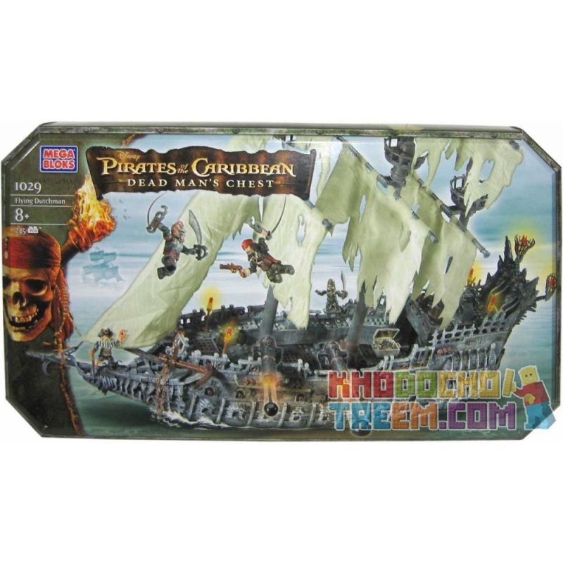 MEGA BLOKS 1029 non Lego NGƯỜI HÀ LAN BAY bộ đồ chơi xếp lắp ráp ghép mô hình Pirates Of The Caribbean FLYING DUTCHMAN Cướp Biển Vùng Caribe 235 khối