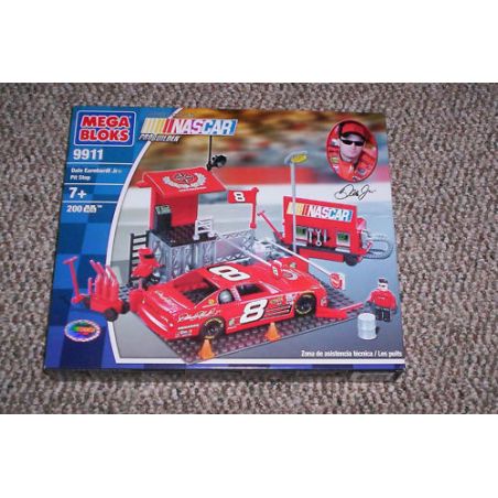 MEGA BLOKS 9911 non  # 8 DALE EARNHARDT JR PIT STOP bộ đồ chơi xếp lắp ráp ghép mô hình Speed Champions Racing Cars #8 DALE EARNHARDT JR PIT STOP Đua Xe Công Thức 200 khối