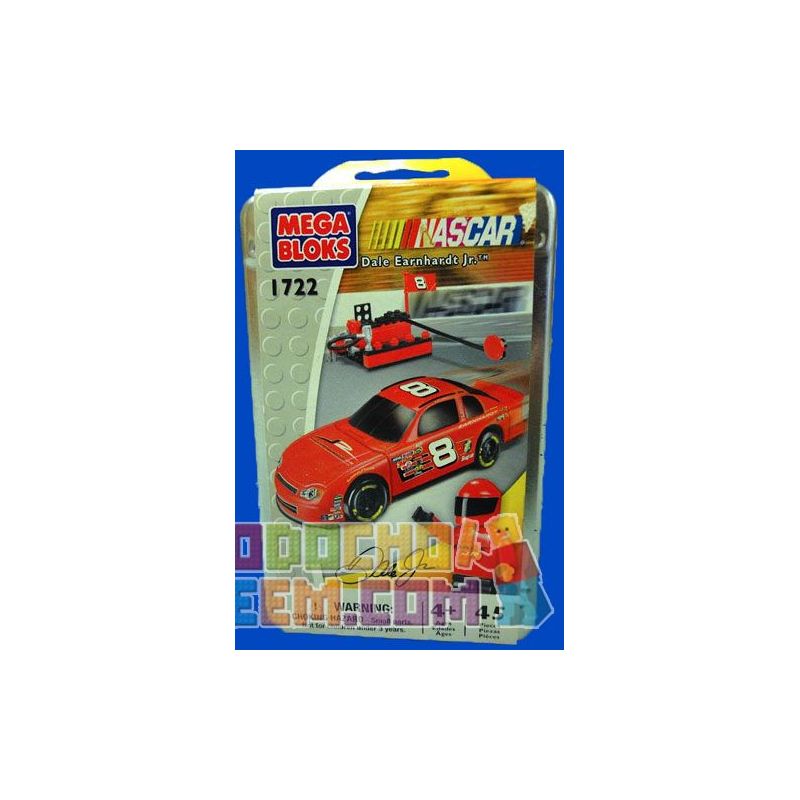 MEGA BLOKS 1722 non Lego DALE EARNHARDT JR # 8 bộ đồ chơi xếp lắp ráp ghép mô hình Speed Champions Racing Cars DALE EARNHARDT JR #8 Đua Xe Công Thức 45 khối
