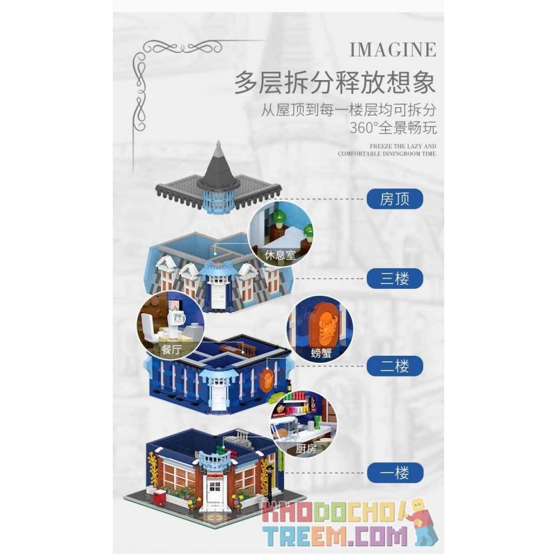 XINGBAO XB-01007 01007 XB01007 non  NHÀ HÀNG bộ đồ chơi xếp lắp ráp ghép mô hình Modular Buildings EUROPA DINING ROOM Mô Hình Nhà Cửa 3200 khối XINGBAO XB-01007 01007 XB01007 non  NHÀ HÀNG bộ đồ chơi xếp lắp ráp ghép mô hình Modular Buildings EUROPA DINING ROOM Mô Hình Nhà Cửa 3200 khối