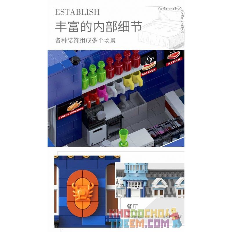 XINGBAO XB-01007 01007 XB01007 non  NHÀ HÀNG bộ đồ chơi xếp lắp ráp ghép mô hình Modular Buildings EUROPA DINING ROOM Mô Hình Nhà Cửa 3200 khối XINGBAO XB-01007 01007 XB01007 non  NHÀ HÀNG bộ đồ chơi xếp lắp ráp ghép mô hình Modular Buildings EUROPA DINING ROOM Mô Hình Nhà Cửa 3200 khối