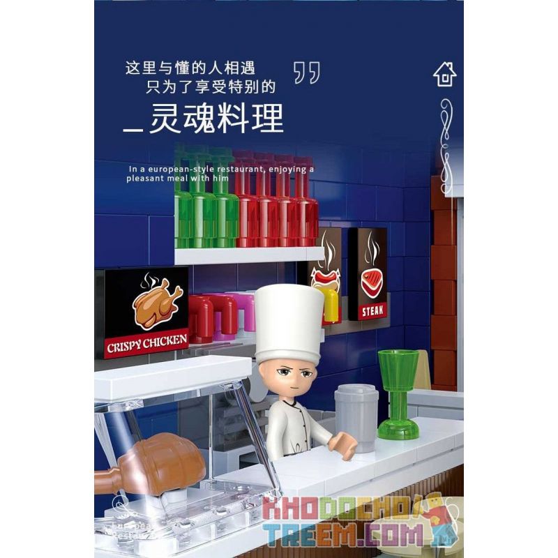 XINGBAO XB-01007 01007 XB01007 non  NHÀ HÀNG bộ đồ chơi xếp lắp ráp ghép mô hình Modular Buildings EUROPA DINING ROOM Mô Hình Nhà Cửa 3200 khối XINGBAO XB-01007 01007 XB01007 non  NHÀ HÀNG bộ đồ chơi xếp lắp ráp ghép mô hình Modular Buildings EUROPA DINING ROOM Mô Hình Nhà Cửa 3200 khối