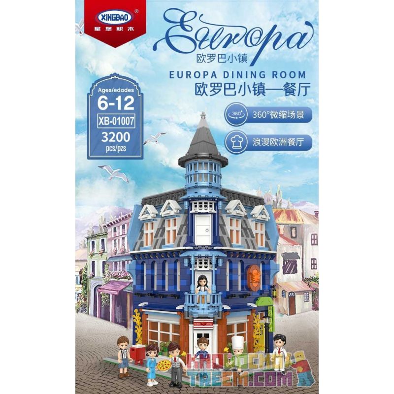 XINGBAO XB-01007 01007 XB01007 non  NHÀ HÀNG bộ đồ chơi xếp lắp ráp ghép mô hình Modular Buildings EUROPA DINING ROOM Mô Hình Nhà Cửa 3200 khối XINGBAO XB-01007 01007 XB01007 non  NHÀ HÀNG bộ đồ chơi xếp lắp ráp ghép mô hình Modular Buildings EUROPA DINING ROOM Mô Hình Nhà Cửa 3200 khối