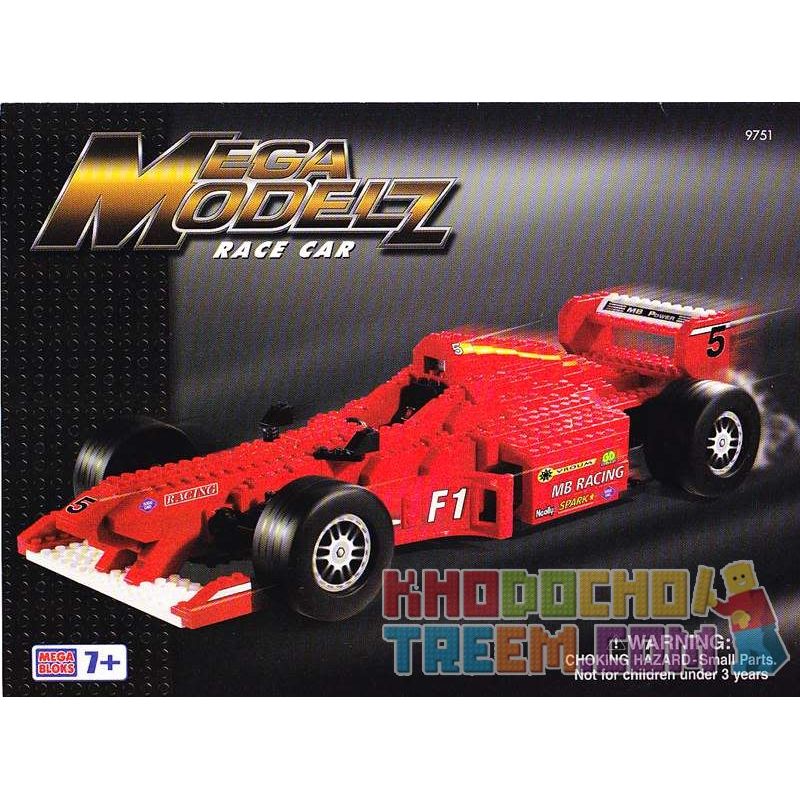 MEGA BLOKS 9751 non Lego XE ĐUA bộ đồ chơi xếp lắp ráp ghép mô hình Speed Champions Racing Cars RACE CAR Đua Xe Công Thức 490 khối