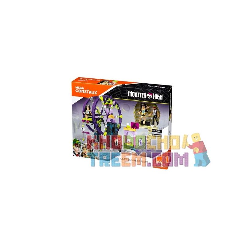 MEGA BLOKS FFD30 non Lego LỄ HỘI HÓA TRANG TUYỆT VỜI bộ đồ chơi xếp lắp ráp ghép mô hình Monster High CLAWESOME CARNIVAL 319 khối
