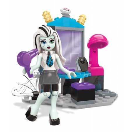 MEGA BLOKS DPK35 non  SCHOOL SALON SALON SALON bộ đồ chơi xếp lắp ráp ghép mô hình Monster High SCHOOL TEEN SCREAM SALON SET