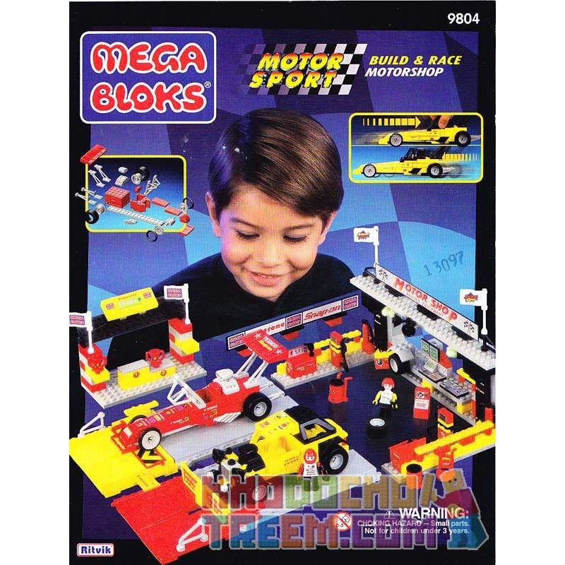 MEGA BLOKS 9804 non Lego CỬA HANG SỬA XE bộ đồ chơi xếp lắp ráp ghép mô hình Speed Champions Racing Cars BUILD & RACE MOTORSHOP Đua Xe Công Thức 500 khối