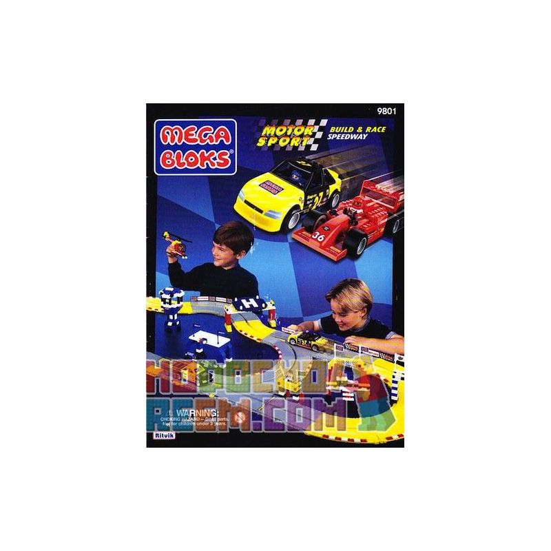 MEGA BLOKS 9801 non Lego ĐƯỜNG ĐUA bộ đồ chơi xếp lắp ráp ghép mô hình Speed Champions Racing Cars BUILD & RACE SPEEDWAY Đua Xe Công Thức 900 khối