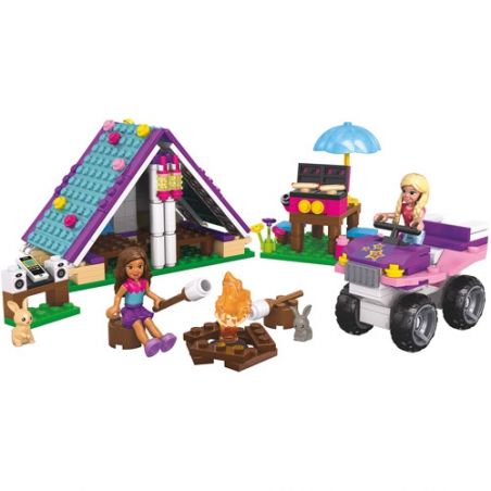 MEGA BLOKS 82711 non  TRẠI HÈ PHIÊU LƯU bộ đồ chơi xếp lắp ráp ghép mô hình  SUMMER CAMP ADVENTURE Các Bạn Gái 259 khối