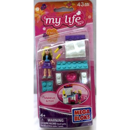 MEGA BLOKS 82704 non  TẠO NÊN NGHỆ SĨ bộ đồ chơi xếp lắp ráp ghép mô hình  MAKEUP ARTIST Các Bạn Gái 43 khối