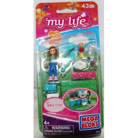 MEGA BLOKS 82702 non  ĐẦU BẾP BBQ bộ đồ chơi xếp lắp ráp ghép mô hình  BBQ CHEF Các Bạn Gái 43 khối