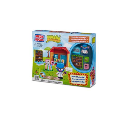 MEGA BLOKS 80623 non  CHỢ KỲ LẠ bộ đồ chơi xếp lắp ráp ghép mô hình Moshi Monsters BIZARRE BAZAAR 58 khối