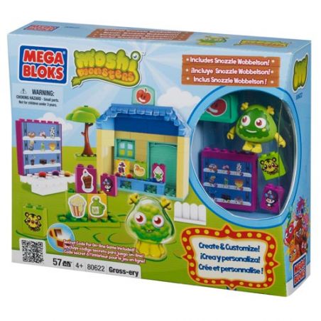 MEGA BLOKS 80622 non  CỬA HÀNG GROSS-ERY bộ đồ chơi xếp lắp ráp ghép mô hình Moshi Monsters GROSS-ERY STORE 57 khối
