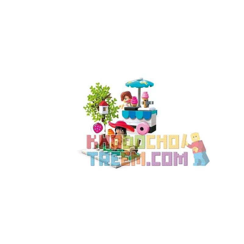 MEGA BLOKS FNT88 non  XE KEM bộ đồ chơi xếp lắp ráp ghép mô hình ICE CREAM CART 68 khối