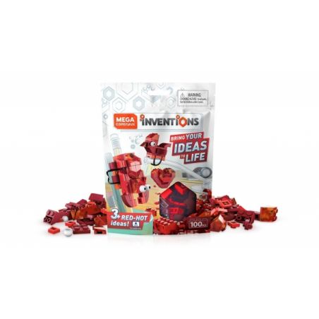 MEGA BLOKS FWP24 non  BỘ TÒA NHÀ MÀU ĐỎ bộ đồ chơi xếp lắp ráp ghép mô hình Creator RED BRICK BUILDING SET Sáng Tạo 100 khối