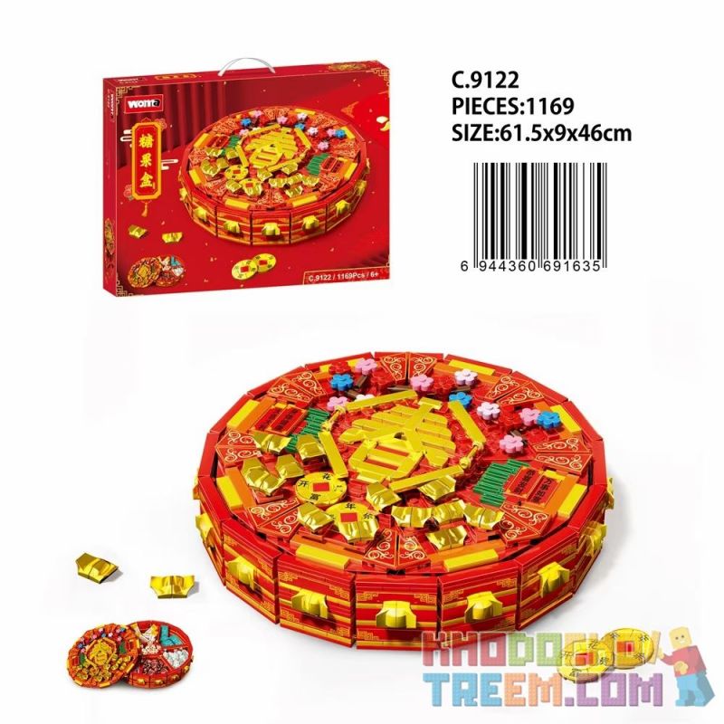 WOMA C.9122 .9122 non Lego HỘP KẸO NĂM MỚI bộ đồ chơi xếp lắp ráp ghép mô hình Chinese Traditional Festivals Lễ Hội Cổ Truyền 1184 khối