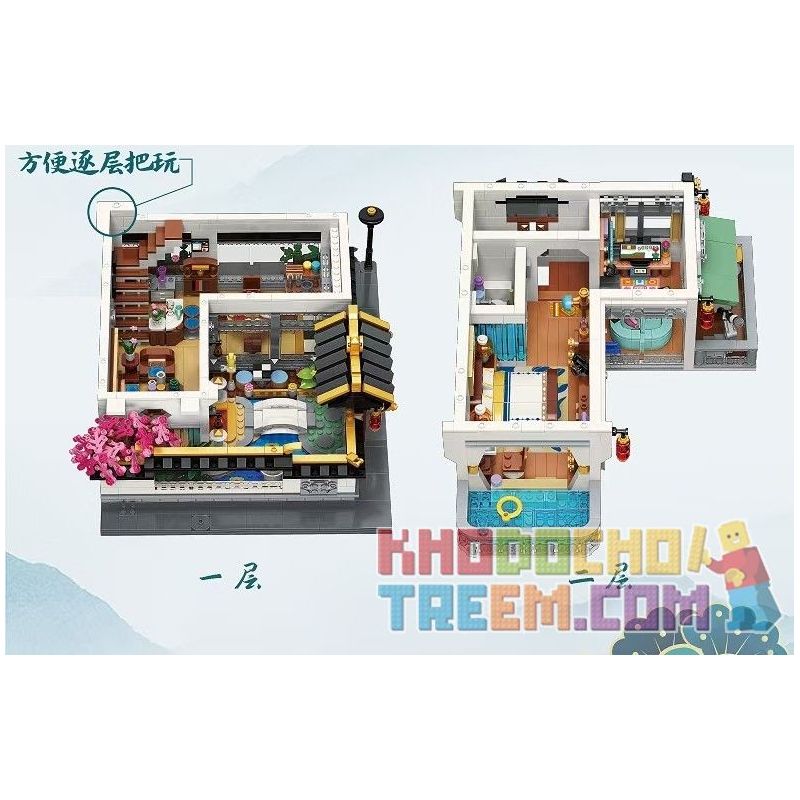 KEEPPLEY K18002 18002 non Lego QIYUN XIAOXUE. bộ đồ chơi xếp lắp ráp ghép mô hình Modular Buildings NEW CHINESE STYLE STREETSCAPE Mô Hình Nhà Cửa 2826 khối