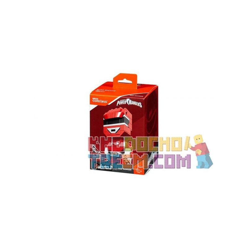 MEGA BLOKS DXB87 non Lego CHIẾN BINH ĐỎ bộ đồ chơi xếp lắp ráp ghép mô hình Brickheadz RED RANGER Nhân Vật Đầu To 127 khối