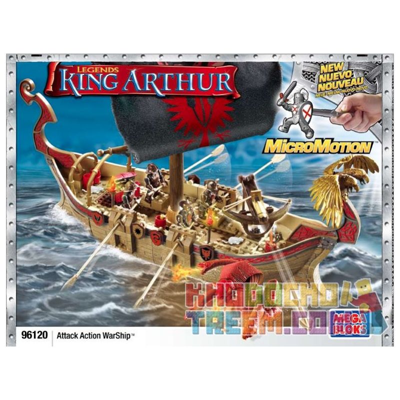 MEGA BLOKS 96120 non Lego TÀU CHIẾN bộ đồ chơi xếp lắp ráp ghép mô hình Movie & Game ATTACK ACTION WARSHIP Phim Và Trò Chơi 176 khối