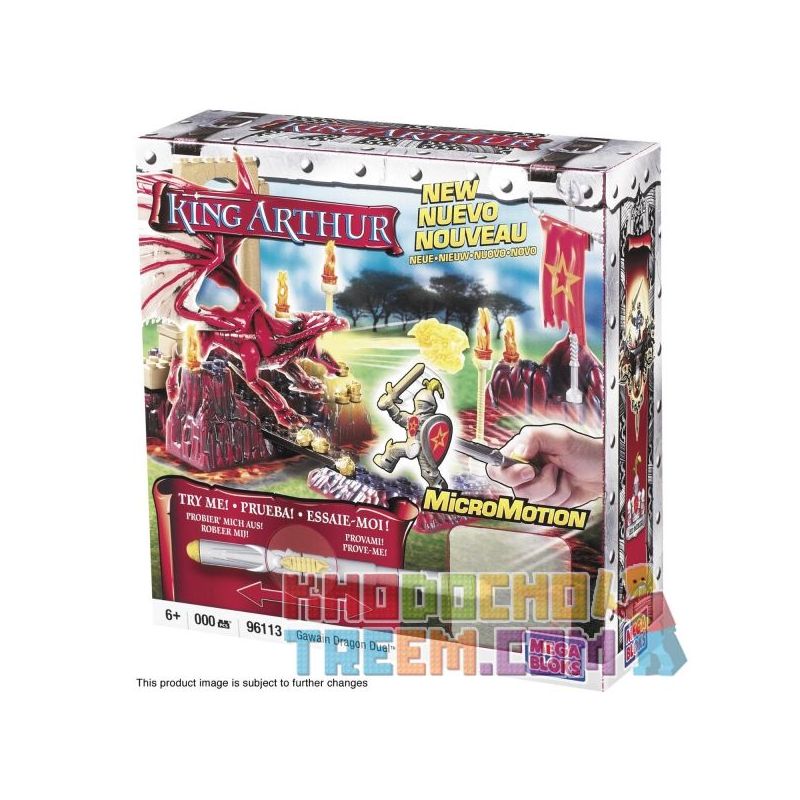 MEGA BLOKS 96113 non Lego GAO WEN VÀ LONG ĐẤU bộ đồ chơi xếp lắp ráp ghép mô hình Movie & Game GAWAIN DRAGON DUEL Phim Và Trò Chơi 42 khối