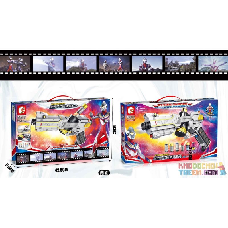 SEMBO 108624 non  SÚNG CHIẾN THẮNG HYPA bộ đồ chơi xếp lắp ráp ghép mô hình Ultraman 迪迦奥特曼 Vệ Binh Vũ Trụ Siêu Nhân Điện Quang 399 khối