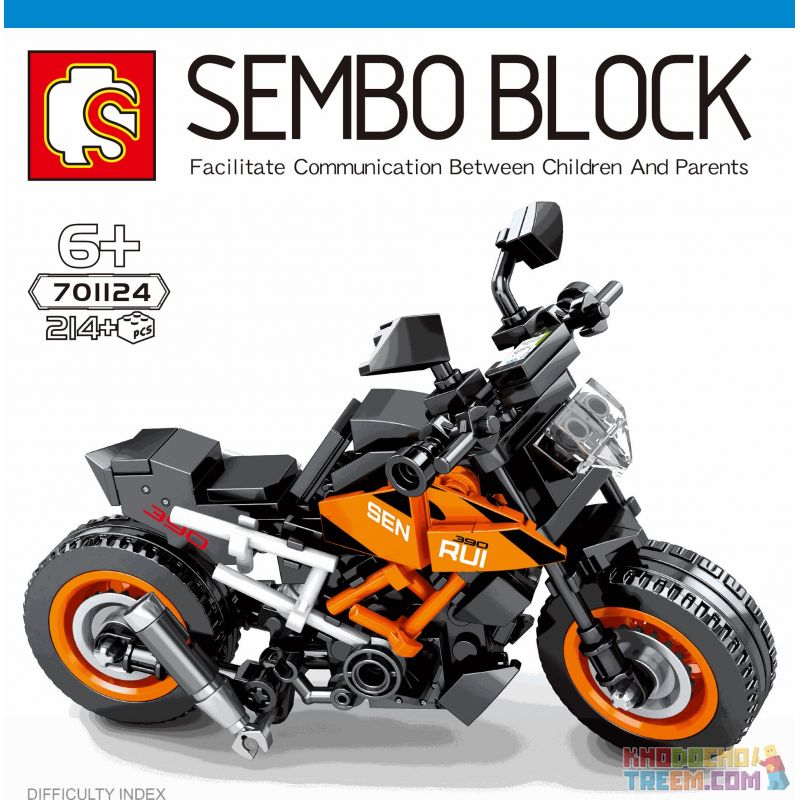 SEMBO 701124 Xếp hình kiểu Lego MOTO KTM 390 Duke Enjoy The Ride KTMR2R 390 Duke Ktmr2r 390 Bởi. 214 khối