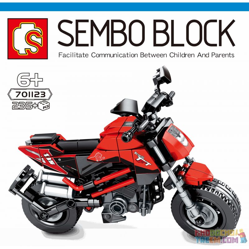 SEMBO 701123 non Lego BENOLI TNT135. bộ đồ chơi xếp lắp ráp ghép mô hình Motorcycle Motorbike BENELLI TNT135 Xe Hai Bánh 235 khối