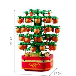 SEMBO 601145 non  CÂY QUẤT NHẠC NHẸ bộ đồ chơi xếp lắp ráp ghép mô hình Seasonal Mùa Lễ Hội 666 khối