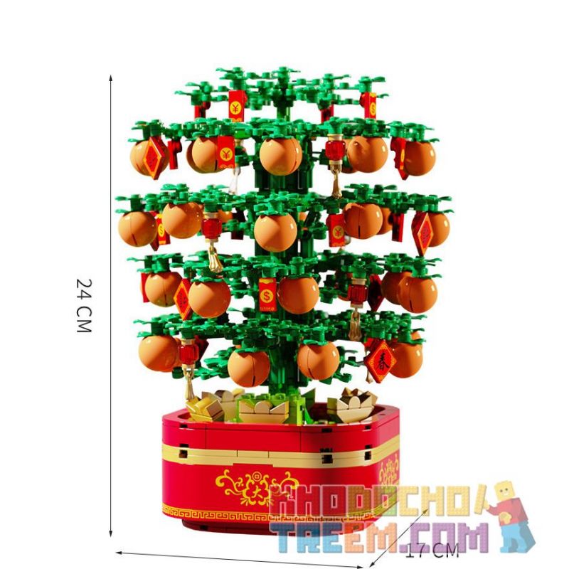 SEMBO 601145 non Lego CÂY QUẤT NHẠC NHẸ bộ đồ chơi xếp lắp ráp ghép mô hình Seasonal Mùa Lễ Hội 666 khối
