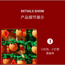 SEMBO 601145 non  CÂY QUẤT NHẠC NHẸ bộ đồ chơi xếp lắp ráp ghép mô hình Seasonal Mùa Lễ Hội 666 khối