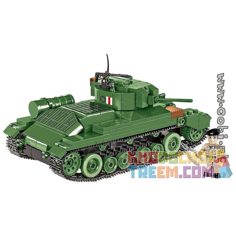 COBI 2521 non  XE TĂNG VALENTIN MK.III bộ đồ chơi xếp lắp ráp ghép mô hình Military Army VALENTINE MK.III Quân Sự Bộ Đội 406 khối