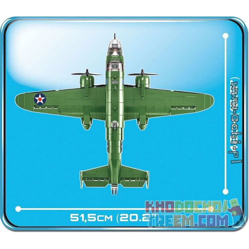 COBI 5713 non Lego MÁY BAY NÉM BOM BẮC MỸ B-25B MITCHELL bộ đồ chơi xếp lắp ráp ghép mô hình Military Army NORTH AMERICAN B-25B MITCHELL Quân Sự Bộ Đội 725 khối