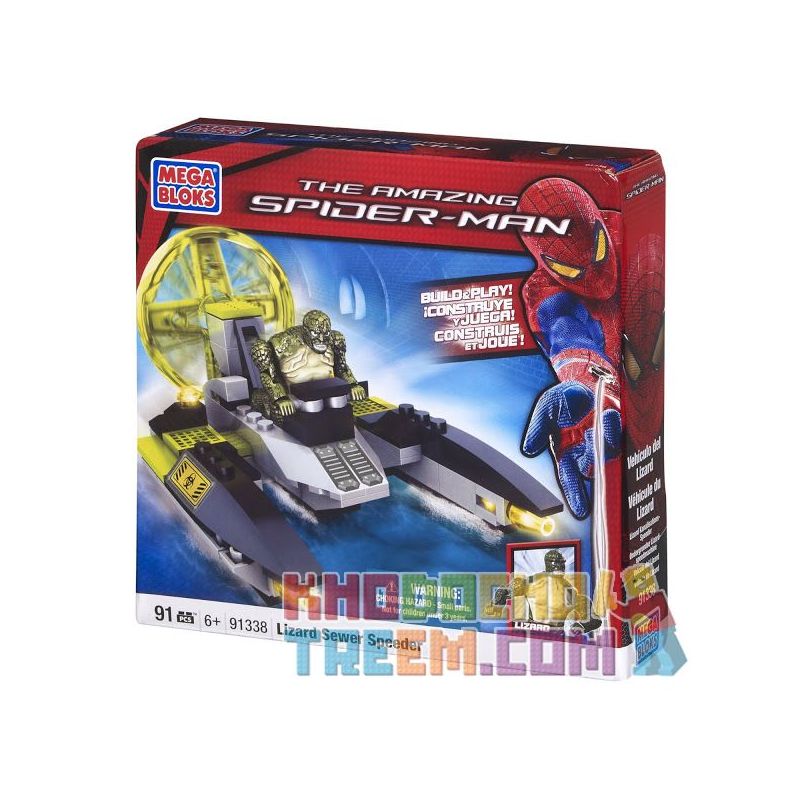 MEGA BLOKS 91338 non Lego TÀU CAO TỐC LIZARDMAN CỐNG bộ đồ chơi xếp lắp ráp ghép mô hình Movie & Game LIZARD SEWER SPEEDER Phim Và Trò Chơi 91 khối