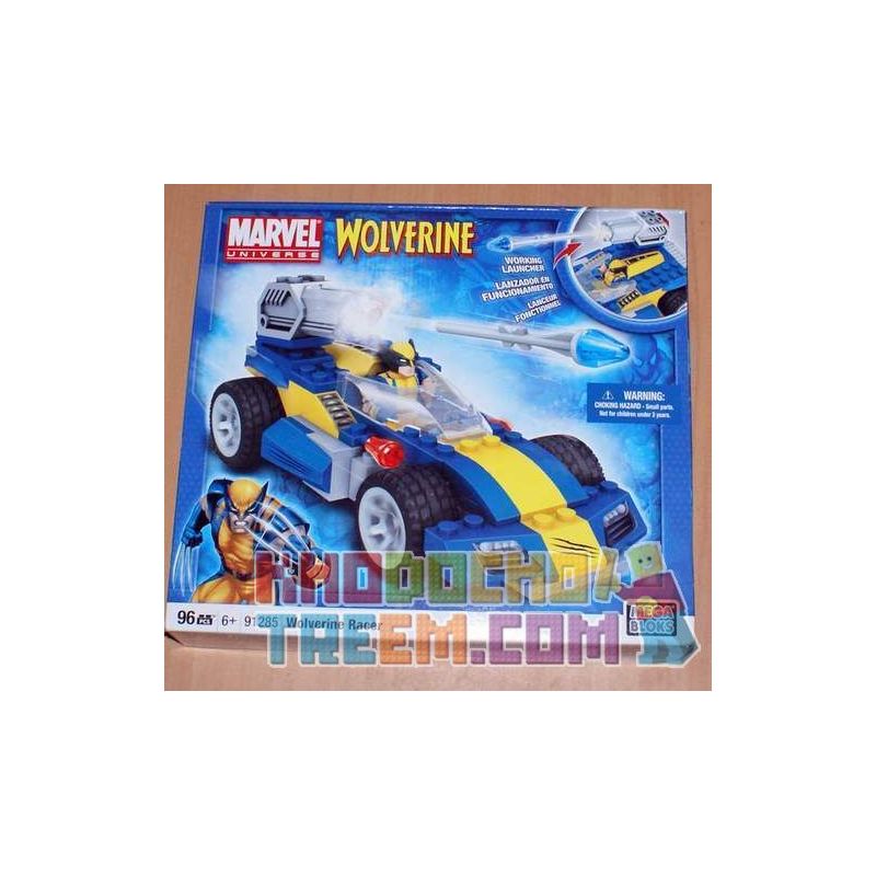 MEGA BLOKS 91285 non Lego XE THỂ THAO WOLVERINE bộ đồ chơi xếp lắp ráp ghép mô hình Marvel Super Heroes WOLVERINE RACER Siêu Anh Hùng Marvel 96 khối