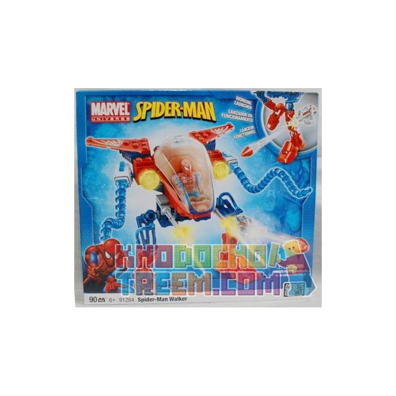MEGA BLOKS 91284 non Lego MÁY ĐI BỘ NGƯỜI NHỆN bộ đồ chơi xếp lắp ráp ghép mô hình Spider-Man SPIDER-MAN WALKER 90 khối