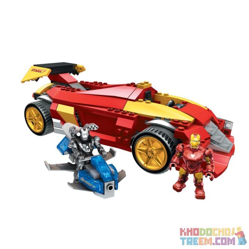 MEGA BLOKS 91218 non Lego HAI SIÊU XE HÀNH ĐỘNG bộ đồ chơi xếp lắp ráp ghép mô hình Marvel Super Heroes DUAL ACTION SUPER-RACER Siêu Anh Hùng Marvel 159 khối