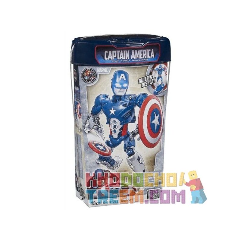 MEGA BLOKS 91212 non Lego ĐỘI TRƯỞNG MỸ bộ đồ chơi xếp lắp ráp ghép mô hình Marvel Super Heroes TECHBOT Siêu Anh Hùng Marvel 48 khối