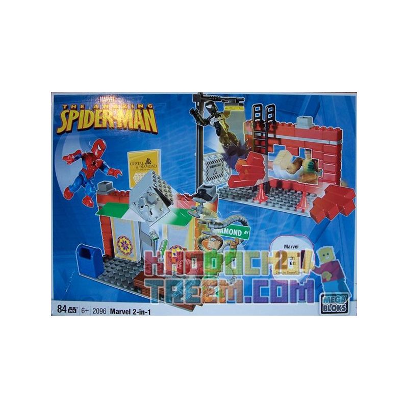 MEGA BLOKS 2096 non Lego MARVEL 2 TRONG 1 bộ đồ chơi xếp lắp ráp ghép mô hình Marvel Super Heroes MARVEL 2-IN-1 Siêu Anh Hùng Marvel 84 khối