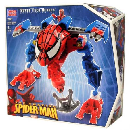 MEGA BLOKS 2027 non  NGƯỜI NHỆN BỊ THIỆT HẠI TRONG TRẬN CHIẾN bộ đồ chơi xếp lắp ráp ghép mô hình Spider-Man BATTLE DAMAGE SPIDER-MAN 95 khối